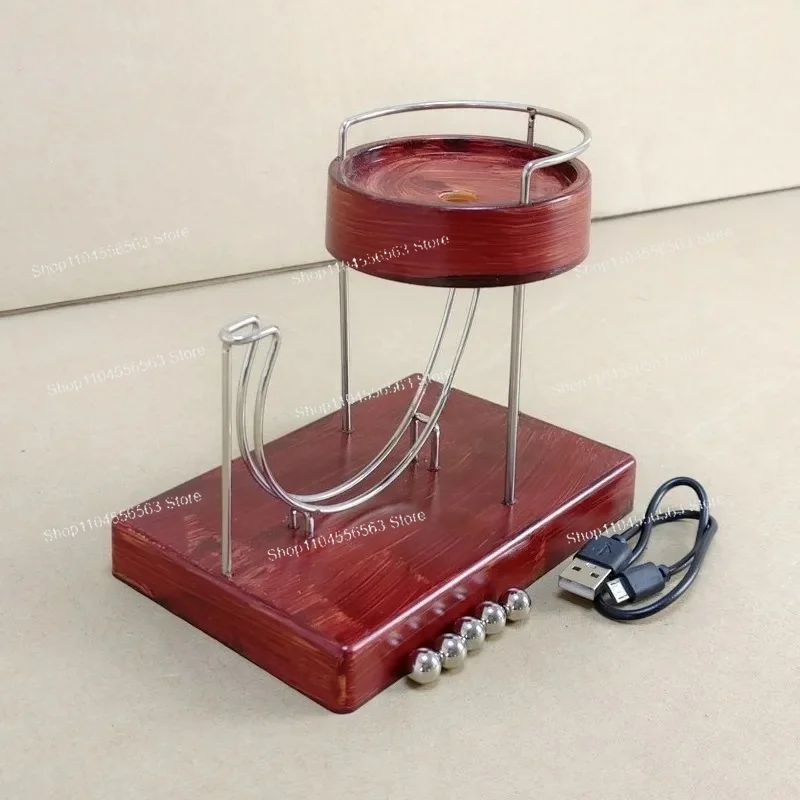 Iron Perpetual Motion Machine Kinetic Art Black Rolling Ball Desk Toy Physics Gadget Balancing Swing Decor