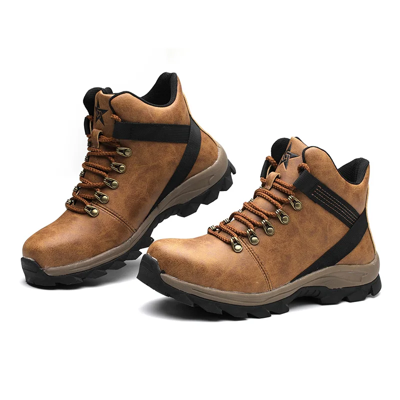 2023 Men Work Safety Boots Anti-smash Anti-puncture Work Sneakers High Top Safety Shoes Men Indestructible Work Boots