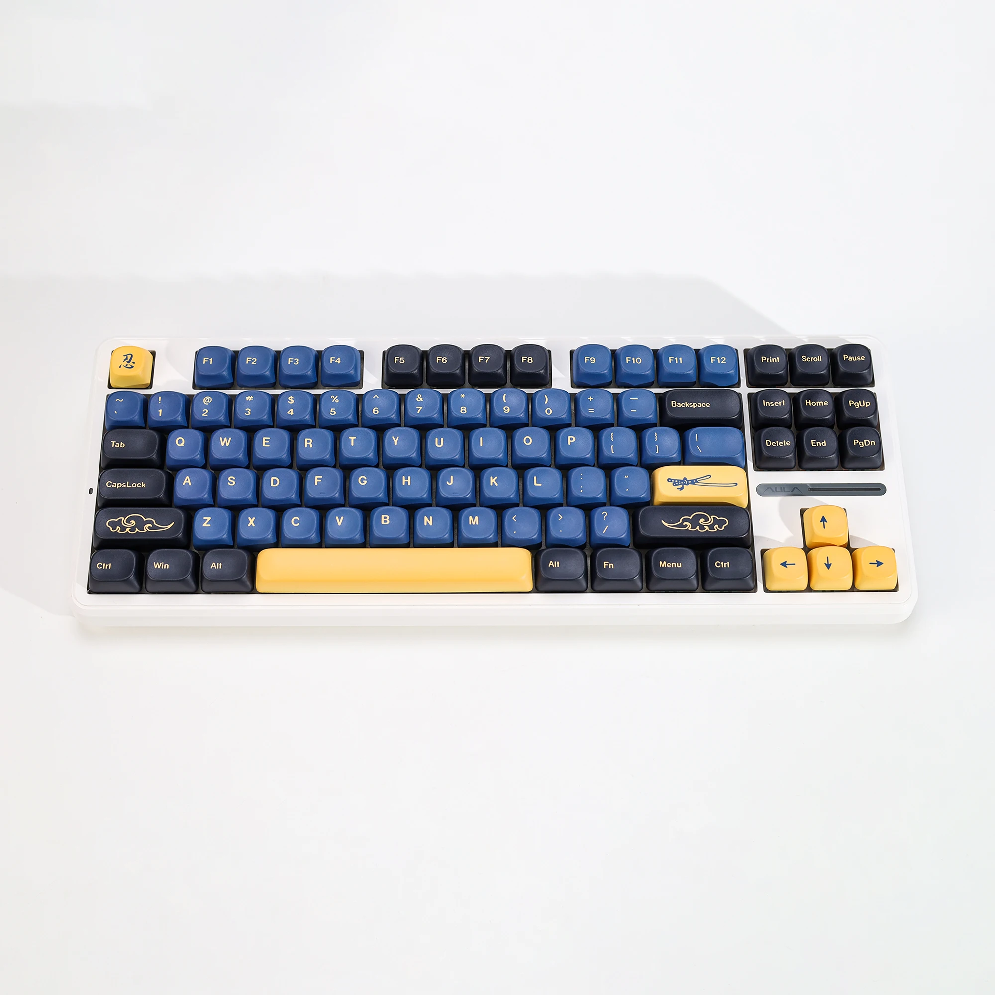 KBDiy 131 Keys GMK Blue Samurai Keycaps Retro KOA MOA PBT Keycap Custom For Gaming Mechanical Keyboard Key Caps Set 75% 60% 61