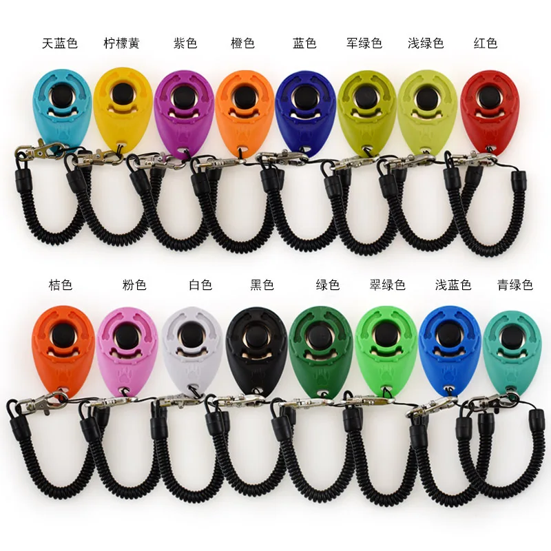 Dog Training Clicker Pet Cat Plastic New Dogs Click Trainer Aid Tools Adjustable Wrist Strap Sound Key Chain Dog Supplies