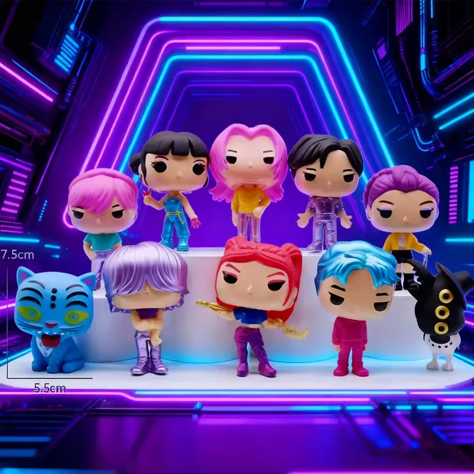 10 pçs kpop demônio caçadores figura pvc modelo anime estatueta coleção estátua decoração de mesa bonecas crianças brinquedos presentes do dia das bruxas