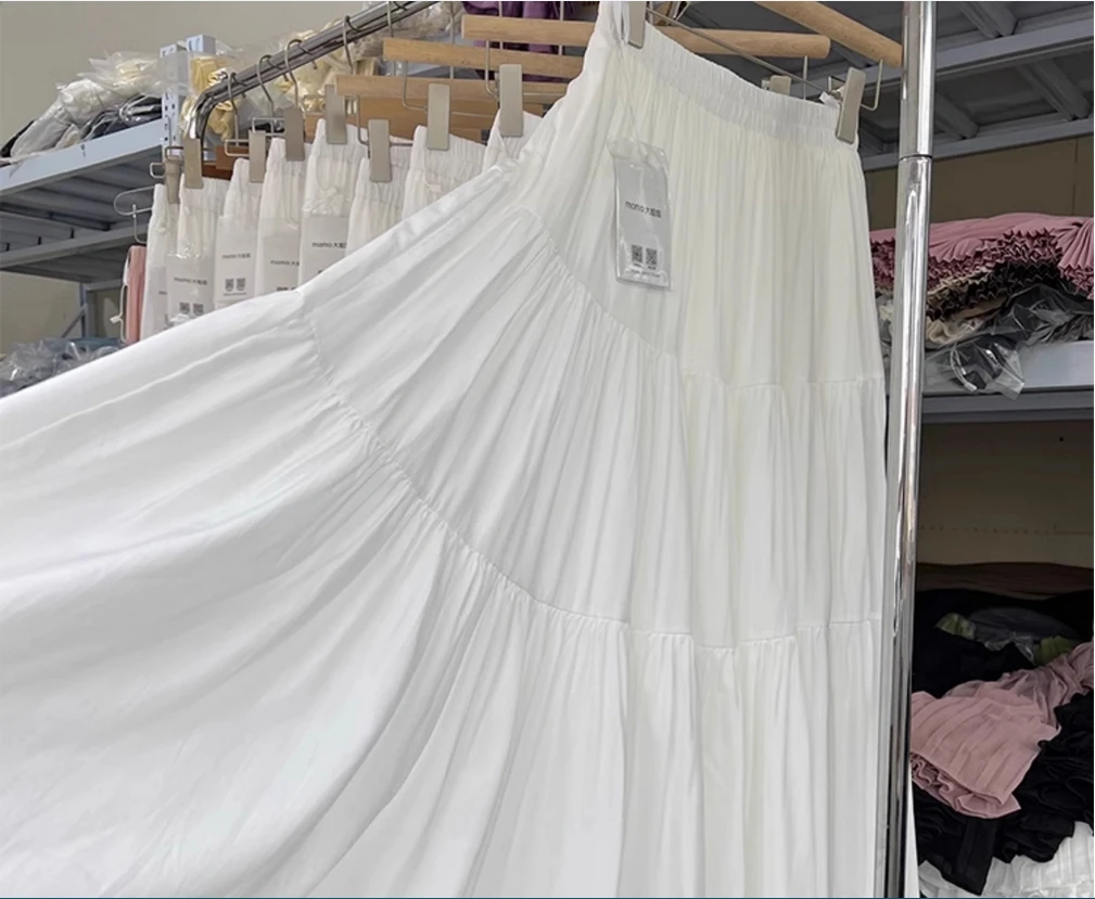 

Sister Spring and Autumn Gentle Style White Half length Skirt Women's Long Skirt 2024 New Short Cake Skirt