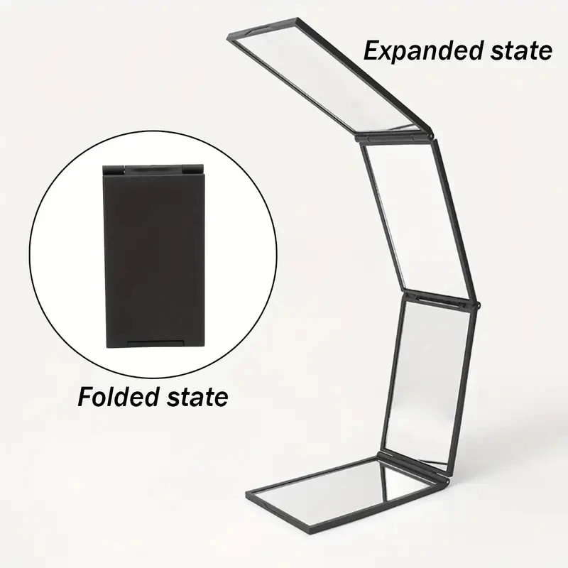 Specchio pieghevole portatile 1PC: 360 °   Palmare a 4 facce, multifunzionale per taglio di capelli e viaggi - Design compatto e leggero