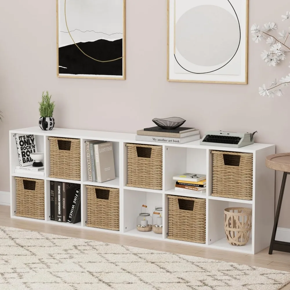 

Bookshelf 6-Cube Storage Organizer Open Cubby Shelving Unit with Extra Thick Edges Space Saving Wooden Shelf for Home Office