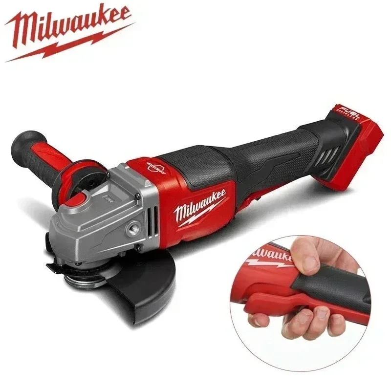 

Milwaukee 125mm Brushless Angle Grinder Polishing Cutting Machine No-Lock Paddle Switch Electric Cordless 4 Gears Power Tools