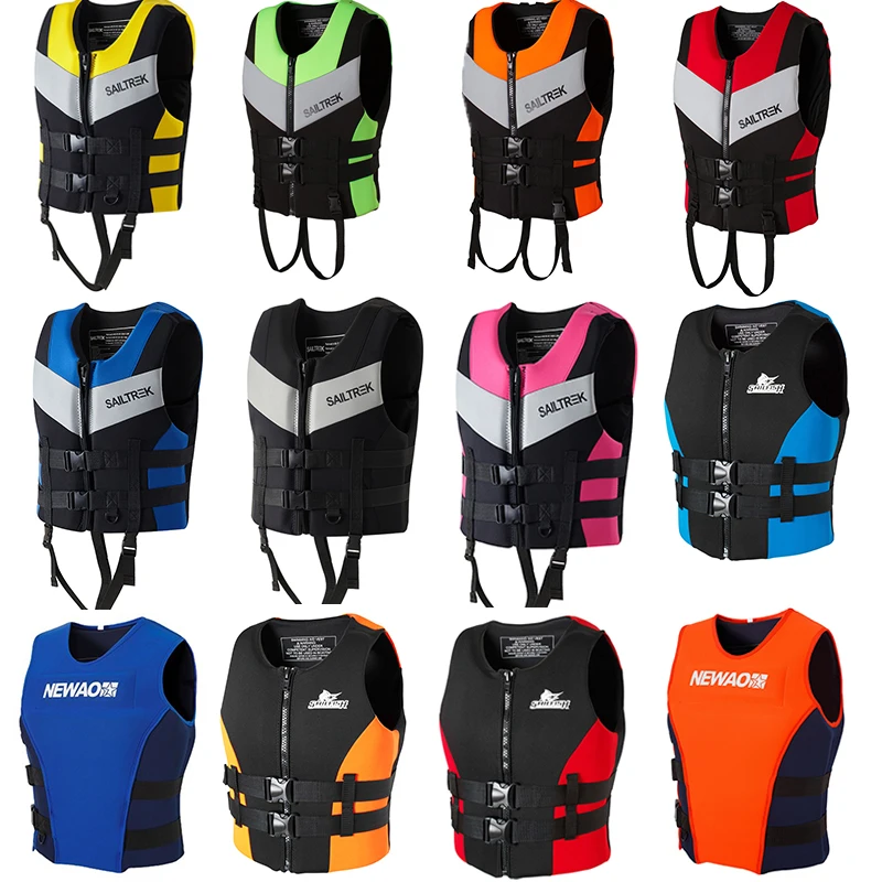 

NEW Adults Life Jacket Neoprene Smooth Skin Safety Life Vest for Water Ski Wakeboard Swimming Fishing Boating Kayak Safety Cloth