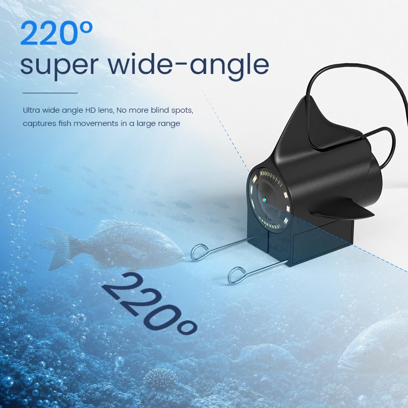 Underwater Fishing Camera Winter Fish Finder 4.3’’ Screen 15M/30M Cable Waterproof for Sea/River/Lake Fishing with Night Vision