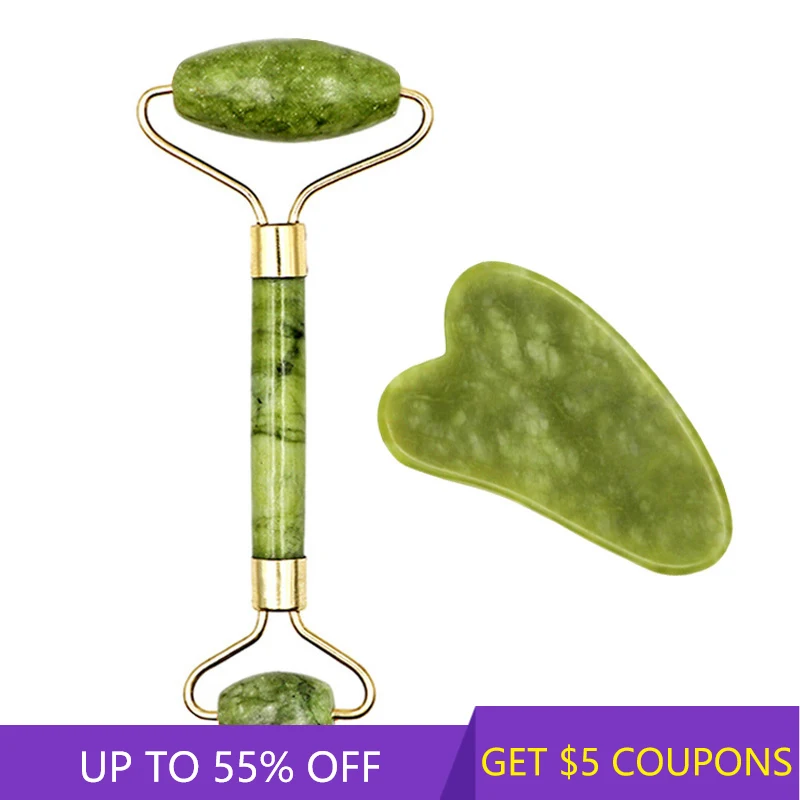 

Natural Crystal Jade Stone Facial Body Scraping Guasha Board Massage Scraper Massager Roller Face Lifting Anti-aging Beauty Tool