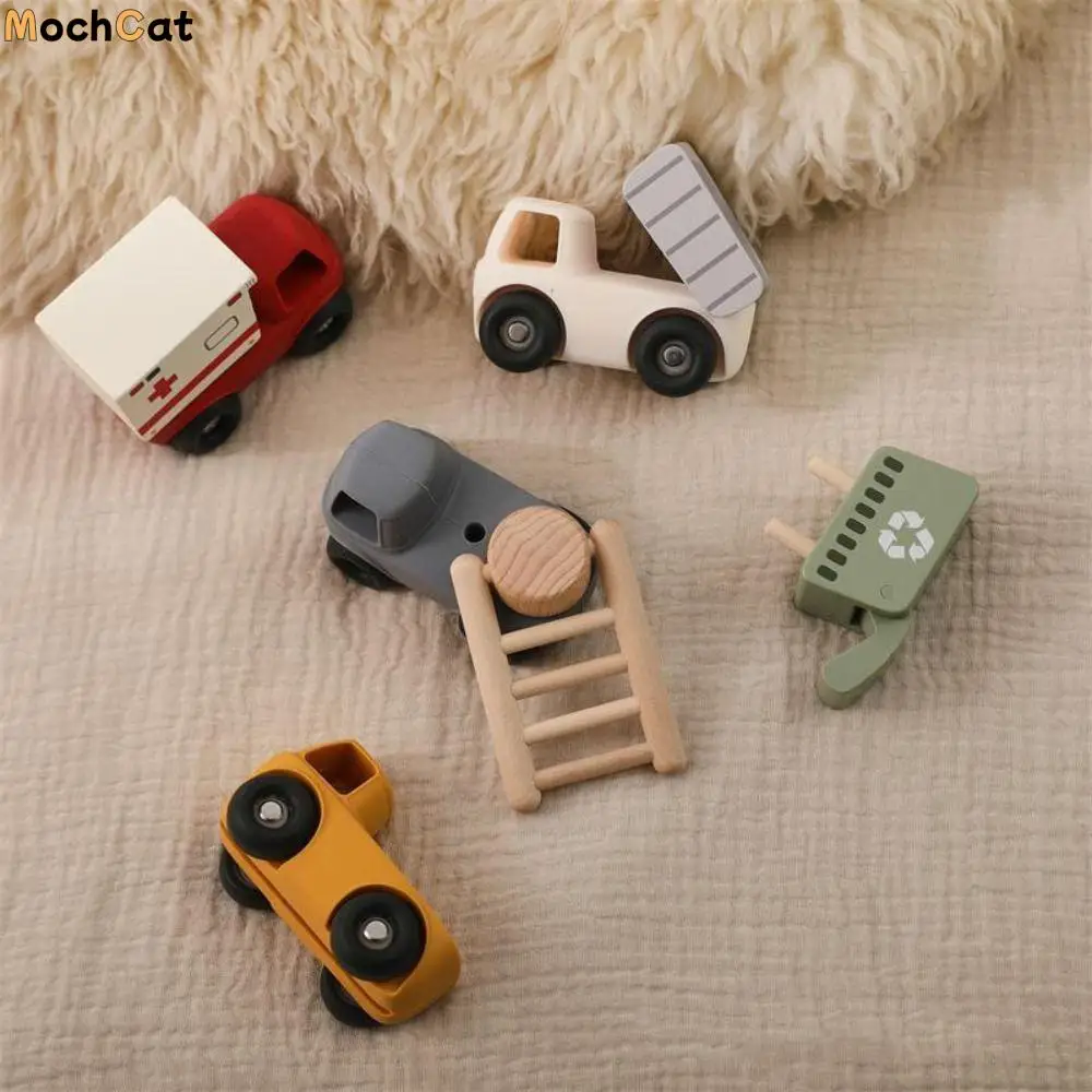 

Food Grade Engineering Car Toys Cartoon Design Detachable Ambulance Truck Toys Montessori Tipper Truck Cartoon Car Toy Nursing