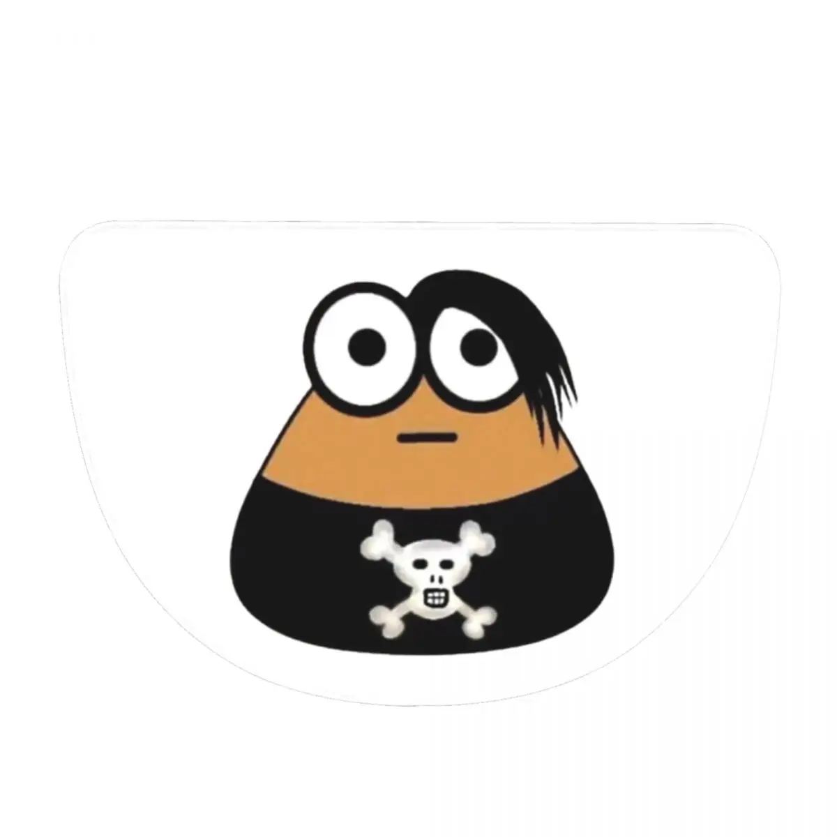 Emo Goth Pou Meme Brown Alien Baby Mobile Pet Soft Flannel Half Round Doormat Non Slip Bathroom Mat Absorbent Floor Carpet