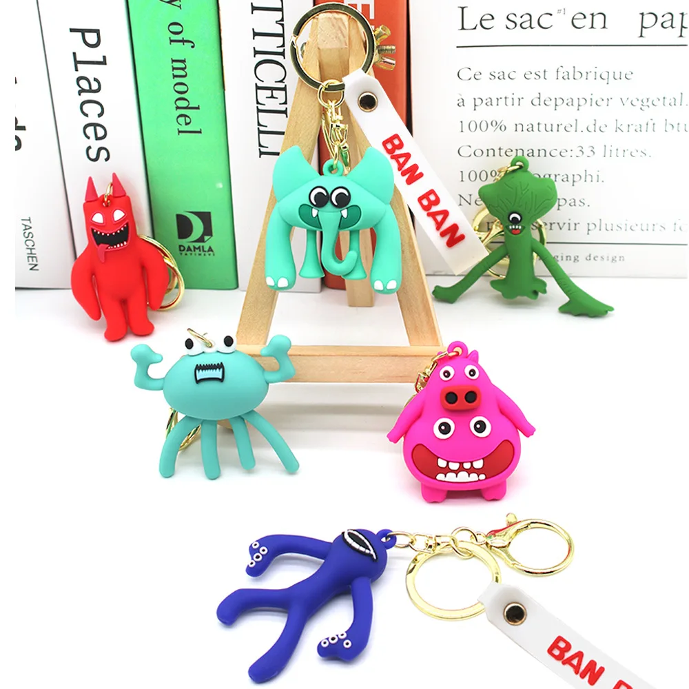 Cartoon Garten of banban Soft Rubber Keychain Cute Dolls Couple Bag Charm For Boy Creative Car Key Ring Figure Toys Friend Gift