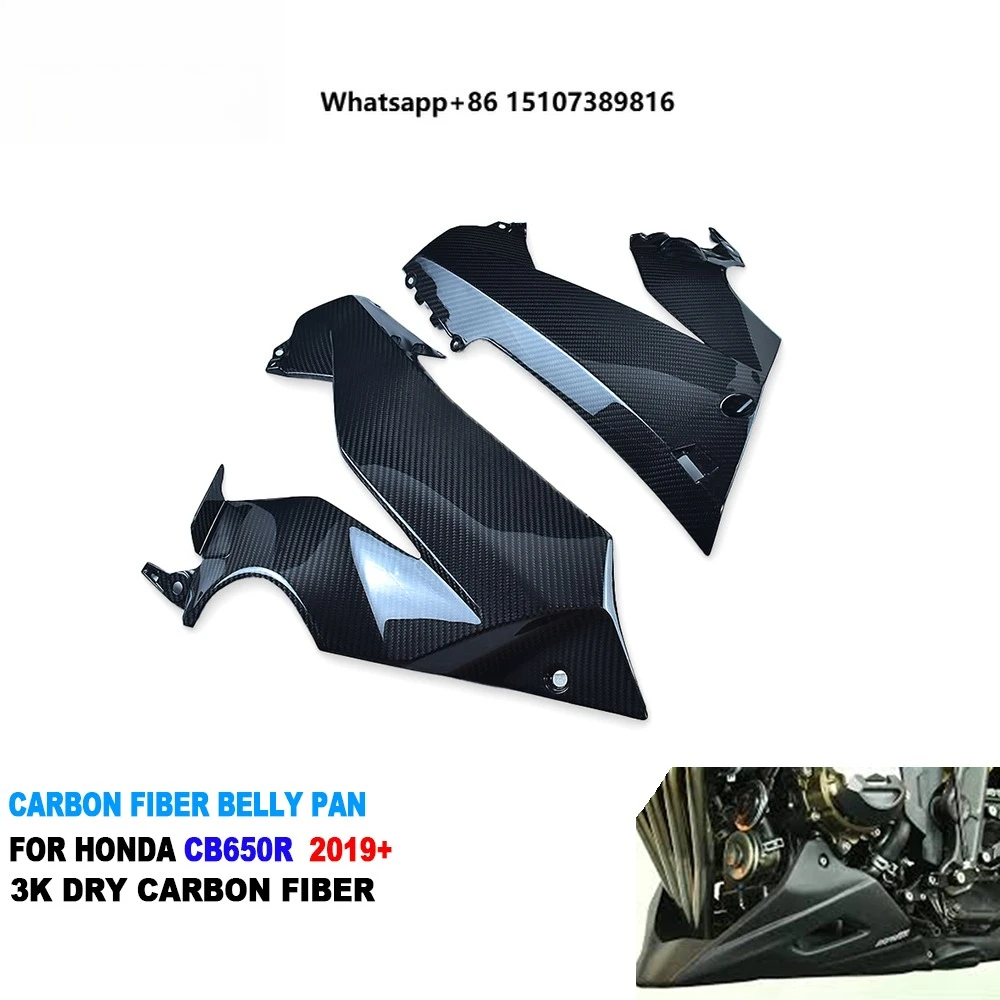 

100% 3K Full Dry Carbon Fiber Motorcycle Lower Fairing Body Frame Panel Belly Pan for CB650R CBR650R 2019+