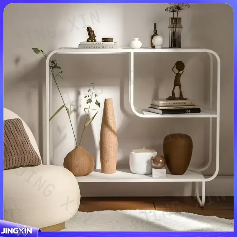 custom for Nordic Iron Bookshelf Simple Floor Storage Rack Multi Layer White Shelves Living Room Furniture Modern Design Home