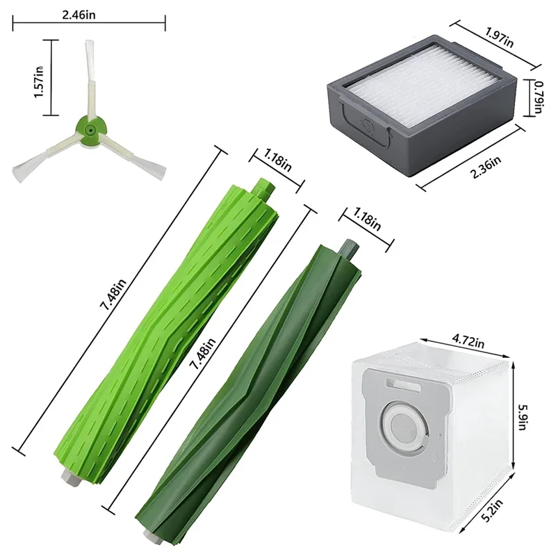 ABKR-Accessories Kit For Irobot Roomba I1+ I7 I7+ I3+ I4+ I6+ I8+ J7+ Plus I & J Plus Series Vacuum Cleaner Roller Brushes