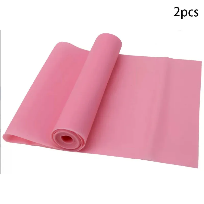 2Pcs TPE Yoga Resistance Bands Fitness Stretch Band Elastic Exercise Band for Yoga Pilates Physical Therapy Home Workout