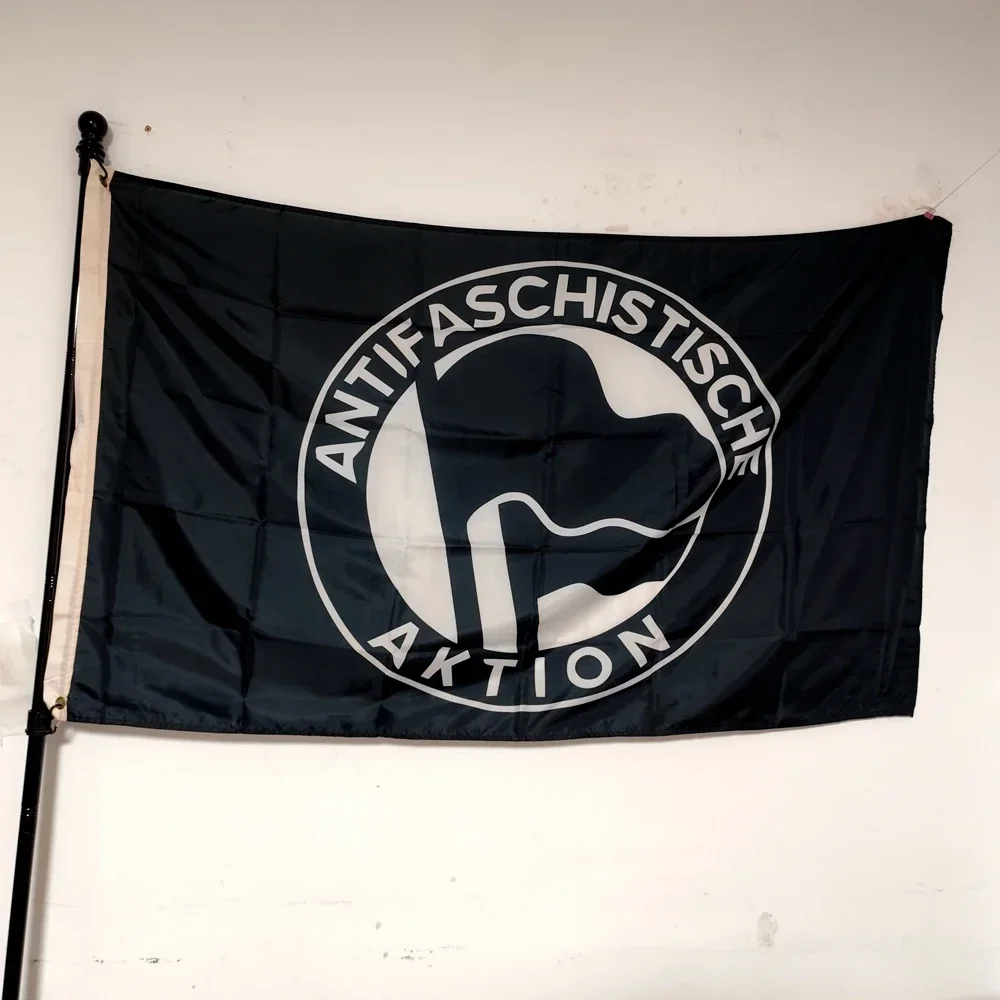 Black Polyester Antifascist Action Flag Anti-Racism BANNER For Decoration 90x150cm Banner