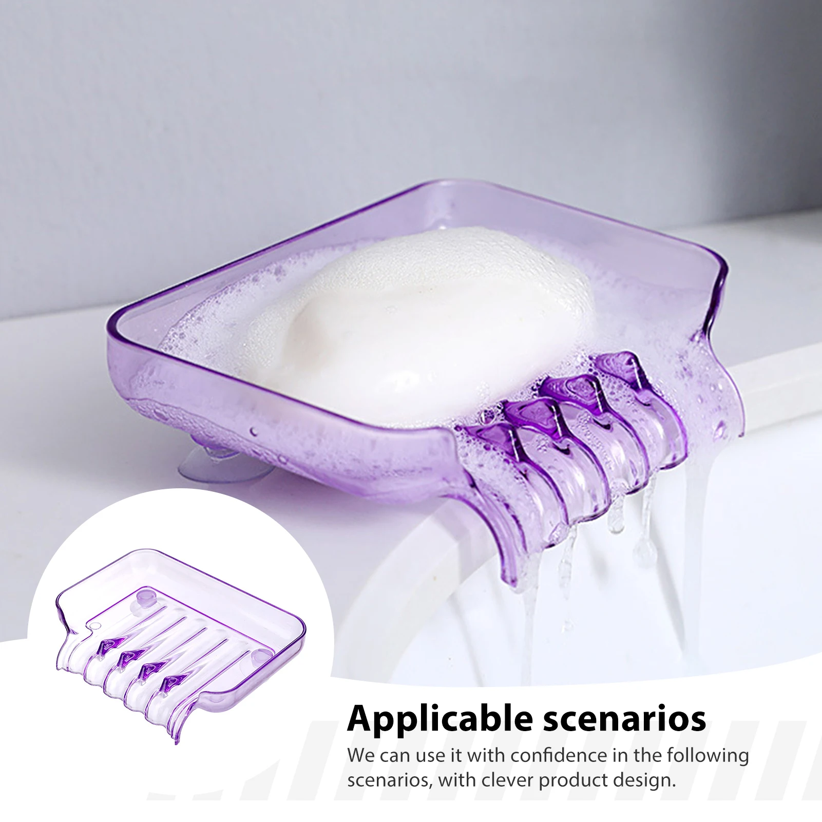 

Портативная самосливная мыльница, аксессуары для ванной комнаты, держатель для мыла с водопадом и присоской, кухонная стойка для хранения мыла