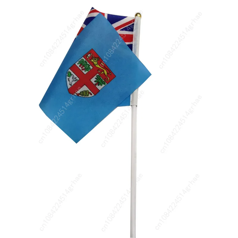 Fiji Hand Waving Flag Fiji Flag Small Mini Hand Held Flags 10 Pcs 14x21cm  Sporting Event Support Handheld Flag