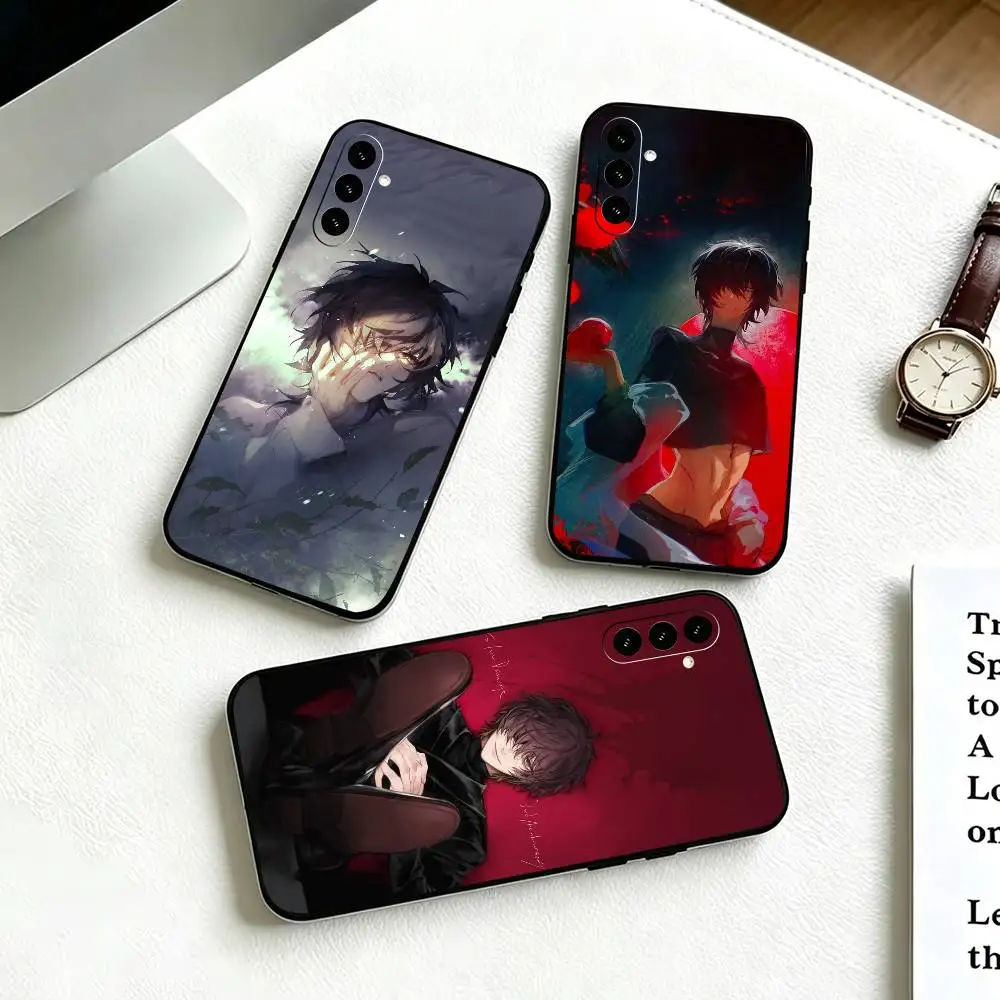 S-Slow Damage Towa Phone Case Black Silicone Soft For Samsung Galaxy A73,A72,A71,A70,A53,A52,A51