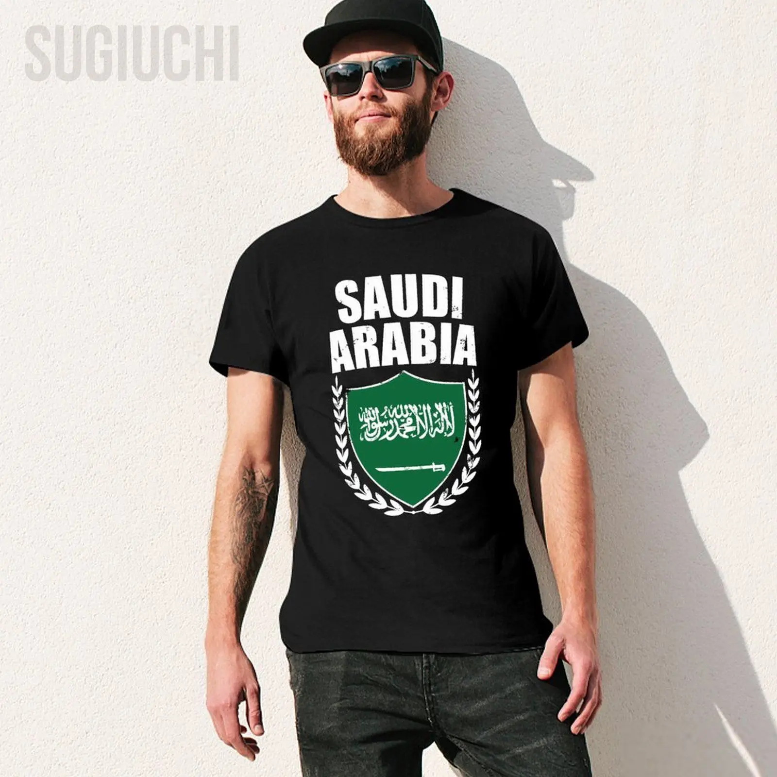 Men Short T-Shirt Saudi Arabia Emblem Shield Tshirt Tees O-neck T Shirts Women Boys 100% Cotton Unisex Nation Apply All Seasons