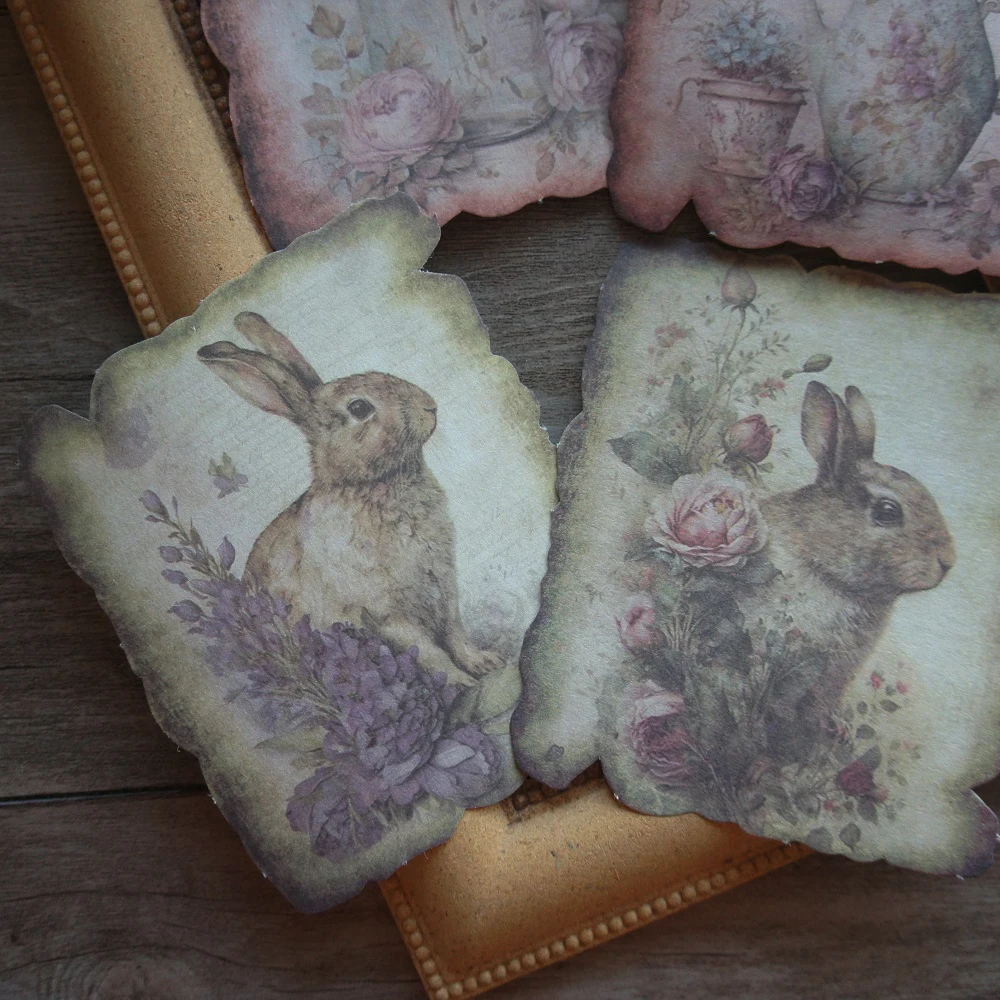 

30pcs Vintage Animal and Plant Book Page Painting Design Paper Creative Craft Paper Background Scrapbooking Gift DIY Message Use