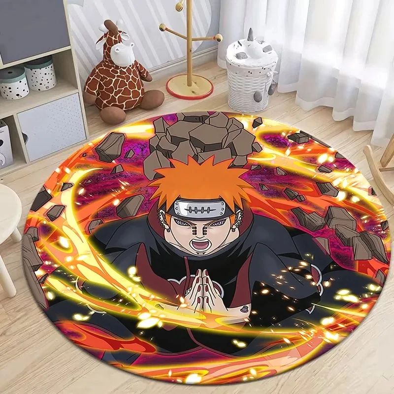 

MINISO Japan Anime Cartoon HD Printed Round Ninja Carpet Boys Bedroom Decorative Carpet Living Room Corridor Non-slip Floor Mat