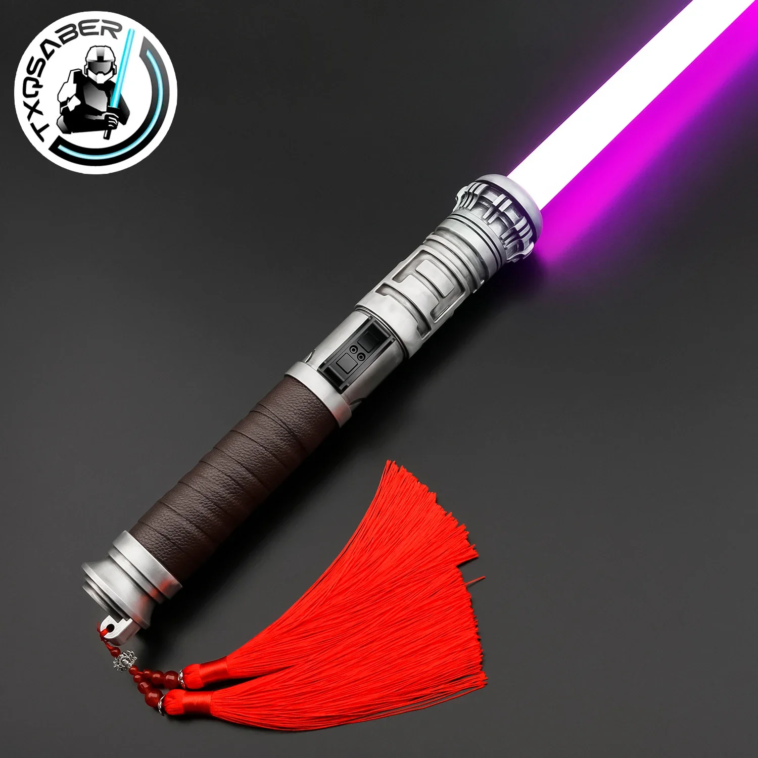 TXQ Design Avenger Lightsaber SN Neo Pixel Laser Sword Metal Hilt with Leather Strap and Pendant Smooth Swing 12 Colors Jedi Toy