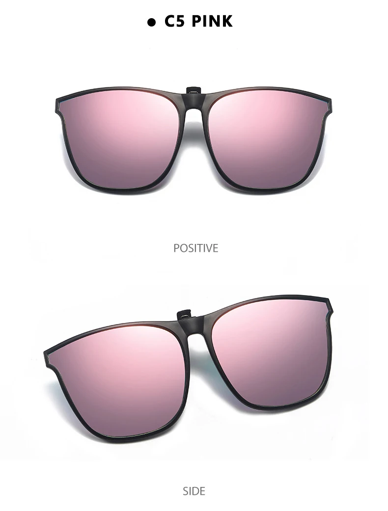 Polarisierte Clip Auf Sonnenbrille Männer Auto Fahrer Brille Nachtsicht Gläser Anti Glare Vintage Quadratische Gläser Oculos – Detail 14