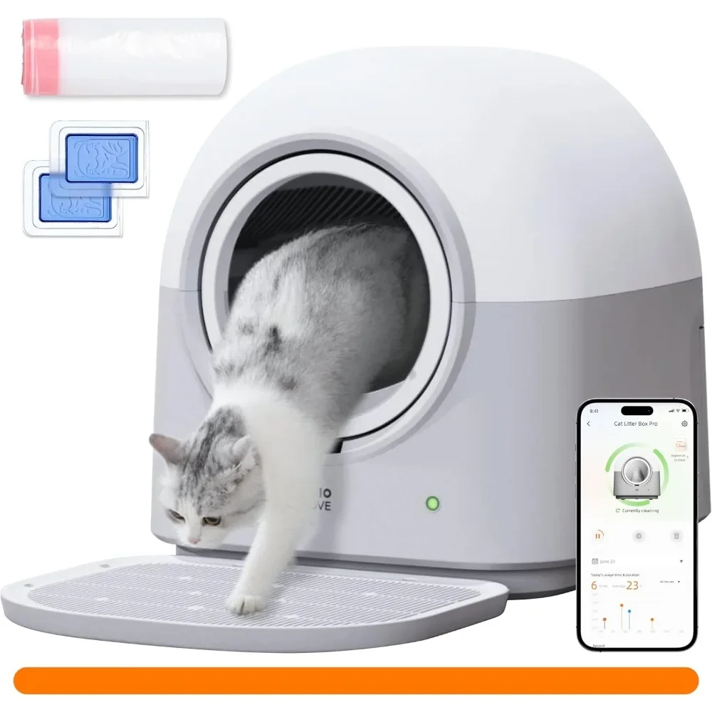 Self-Cleaning Litter Box Automatic Electronic Smart Robot self Cleaning Litter Box - Large 60L Capacity, Safe Anti-Pinch