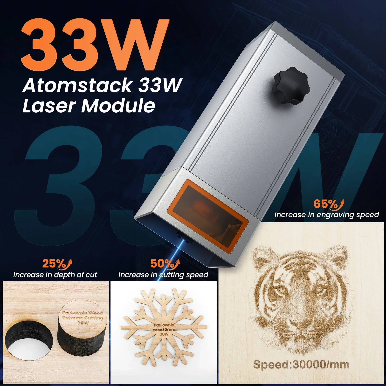 M100 130W four-way laser module with air pump for engraving and cutting metal acrylic