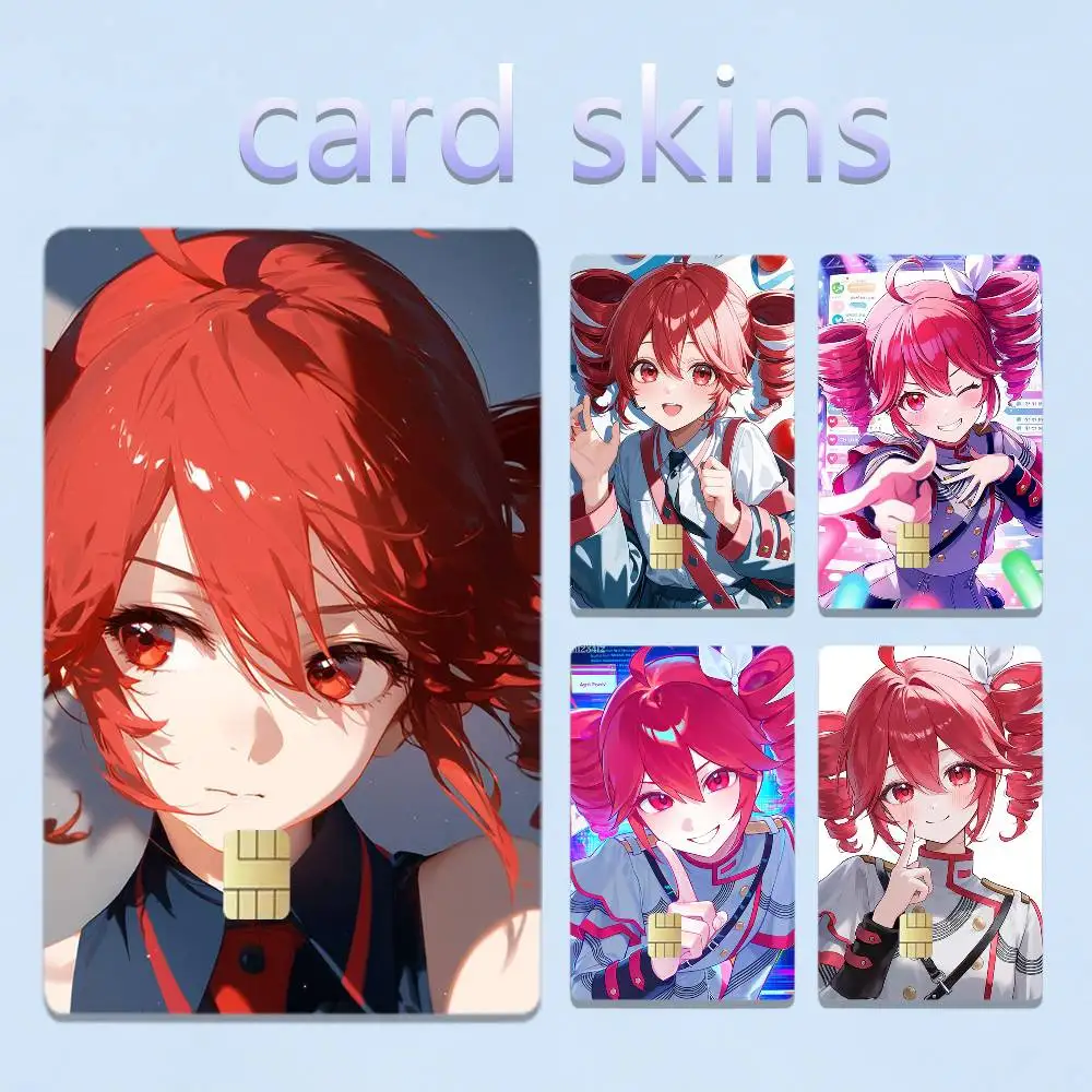 Cute Virtual Singer Kasane T-Teto 4pcs 1Set Laser Holographic Sticker Skin Cover for Credit Bank Debit Card