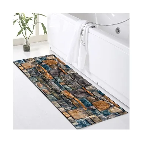 Else Kadser Stone Wall Pattern Shower Bathtub Fronting Bath Mat