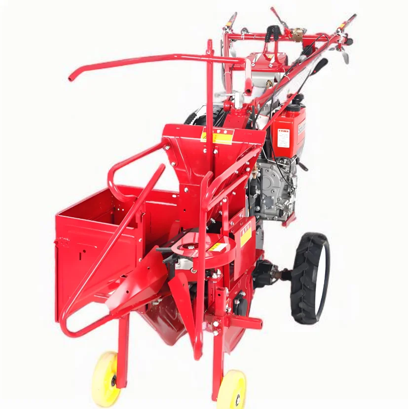 Diesel Self-propelled Corn Harvester Walk-behind 15 HP Single-row Corn Straw Cutter