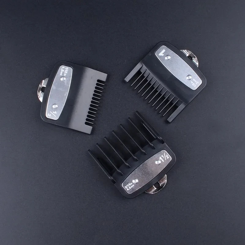 1,5mm 3mm 4,5mm 6mm Abstandskämme für elektrische Haarschneidemaschinen, professionelle Schneidführungskämme für Friseursalons, Schwarz Y0731 – Detail 6