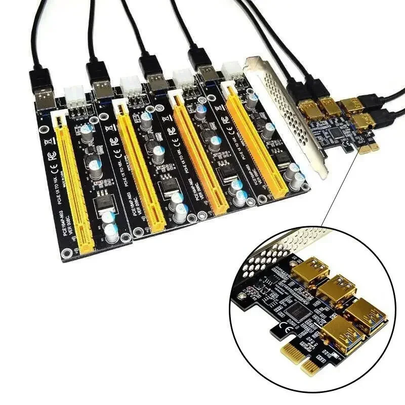 

PCI Express 1X To 16X Extender PCIe Adapter for GPU BTC Miner Mining USB Cable USB 3.0 Riser Card Extender
