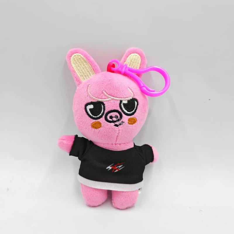 Kpop Skzoo أفخم لطيف مختلف الشكل الكلب أفخم المفاتيح قلادة صغيرة الاطفال اللعب على ظهره الشنق الحيوانات حلقة رئيسية هدية عيد ميلاد