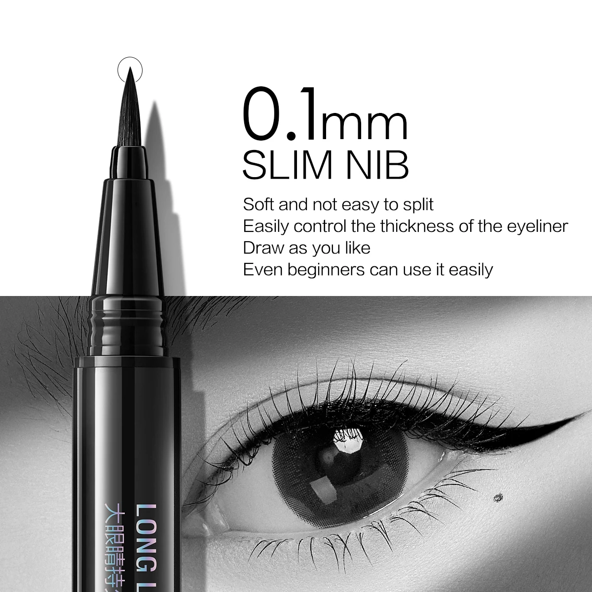 CARSLAN Long-lasting Liquid Eyeliner Waterproof Quick Drying Smudgeproof Eyeshadow Ultra Fine Liquid Eye Liner Pen Women Makeup