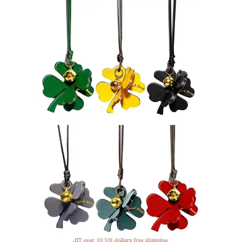 Funny Swinging Four Leaf Clovers Hangable Eye Catching Auto Pendant Ornament Compatible For Car Accessories