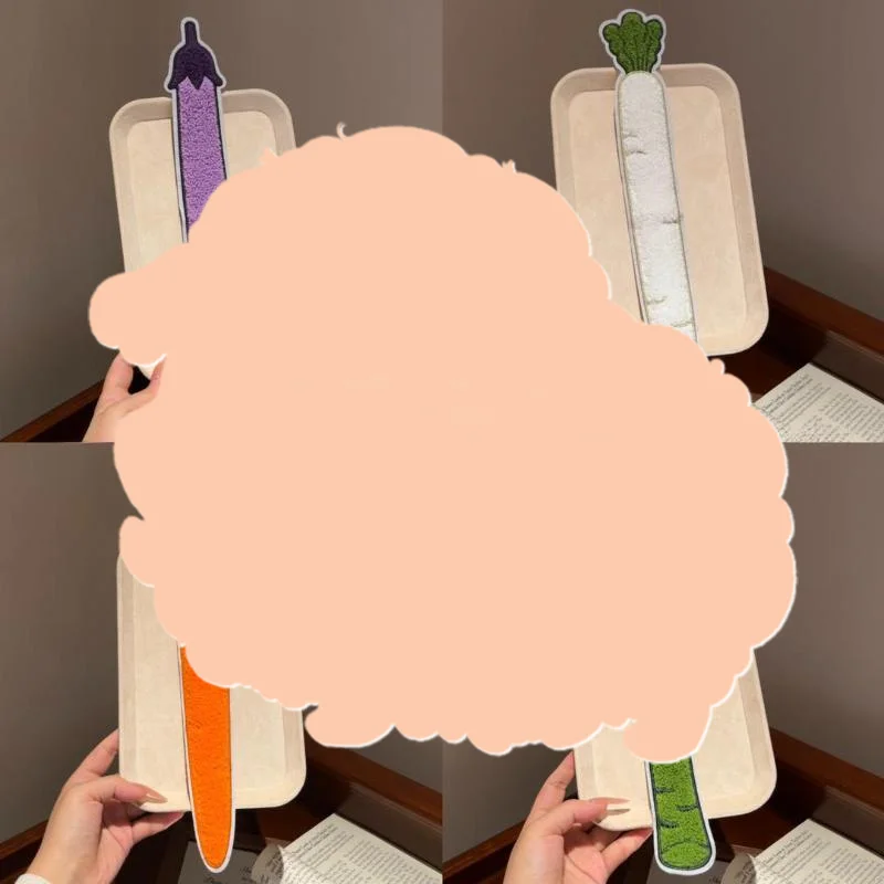 Simulated Vegetable Hair Bang Pad No Trace Cute Cartoon Flyaway Hair Holder Compact Soft Fringe Hair Sticker For Women Girls