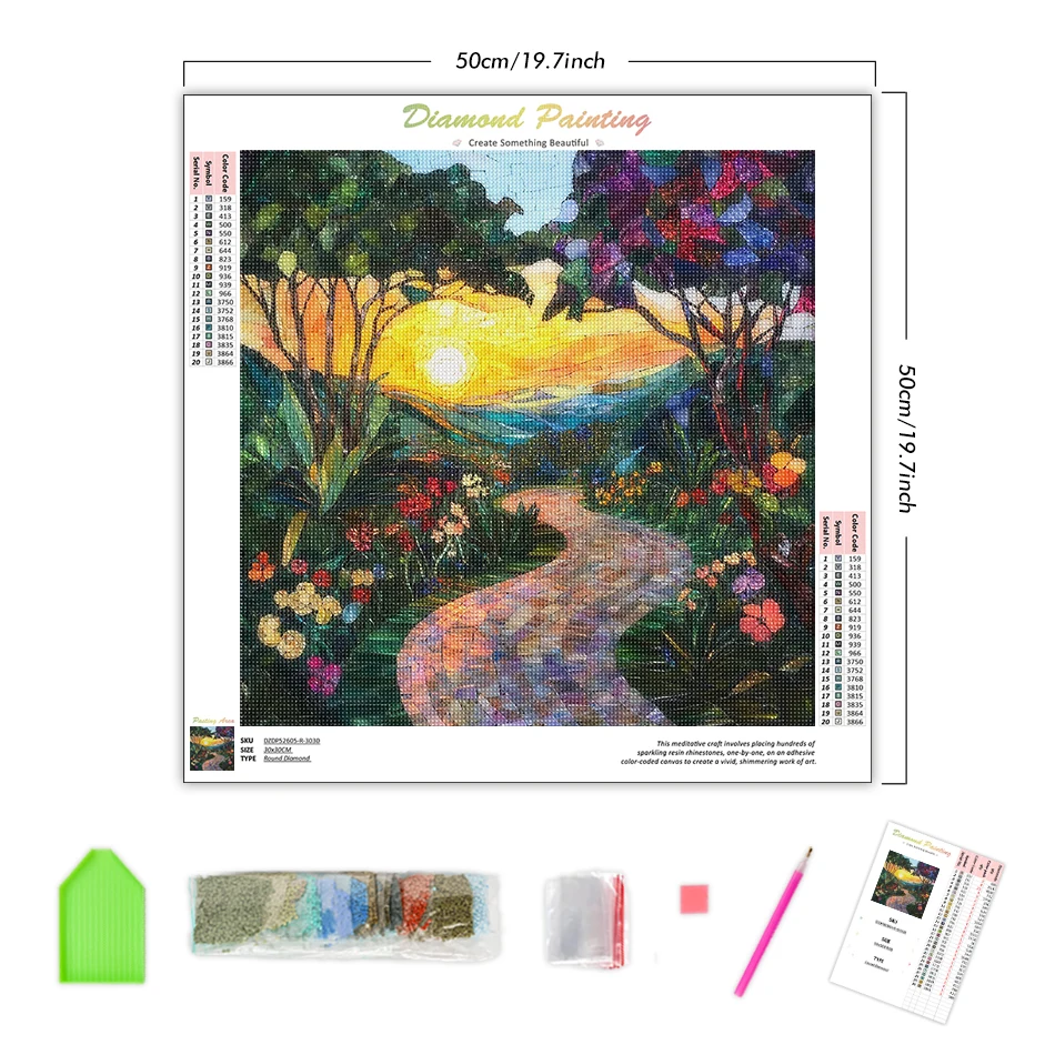RUOPOTY-5D Crystal Diamond Painting,Scenic Aurora Park,Diamond Mosaic,Rhinestones,Diamond Art Accessories,Adults Crafts,Diy Kit