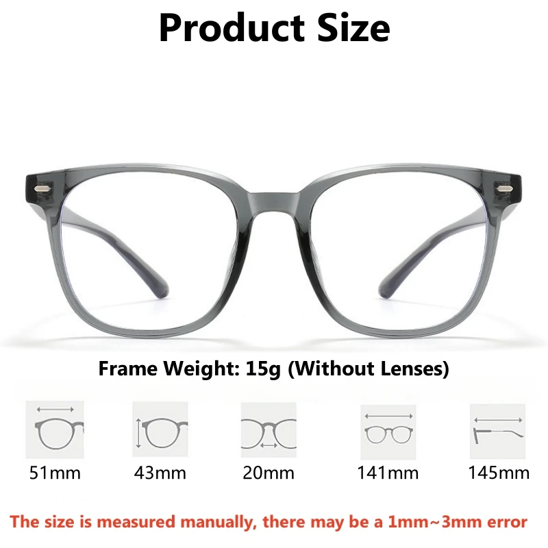 نظارات طبية بصرية للرجال والنساء من OLLYMURS نظارات قراءة تحجب الضوء الأزرق TR90 نظارات بدرجة مربعة 9089