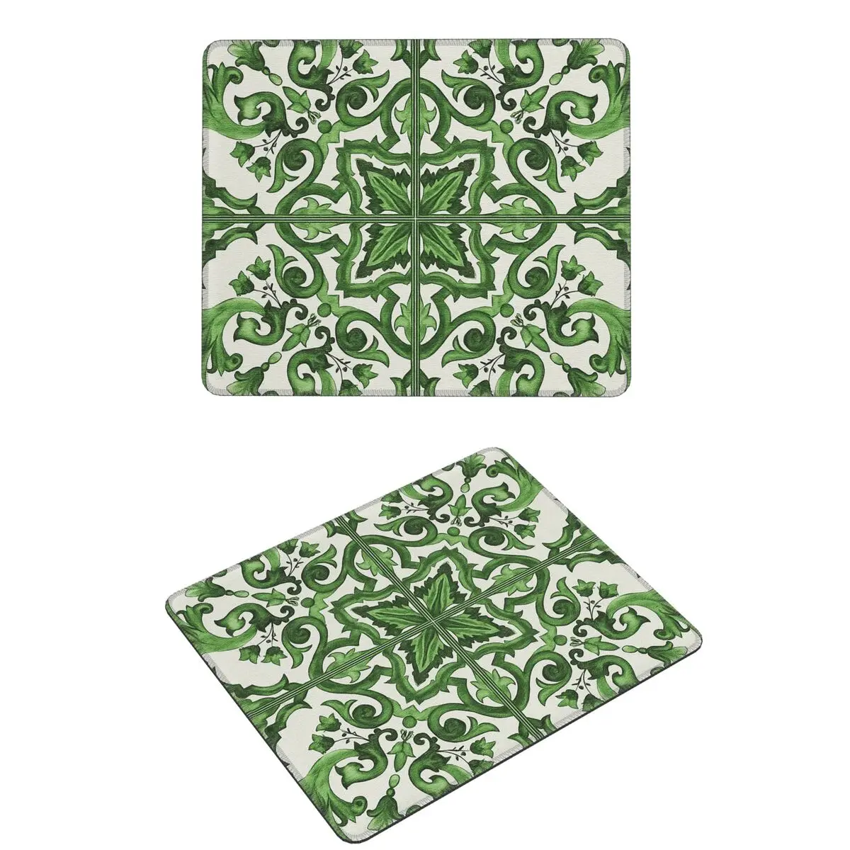 

Green Ornate Floral Mediterranean Sicilian Tile Mouse Pad Computer Keyboard Mouse Mat Gamer PC Desk Mat Office Table Mats