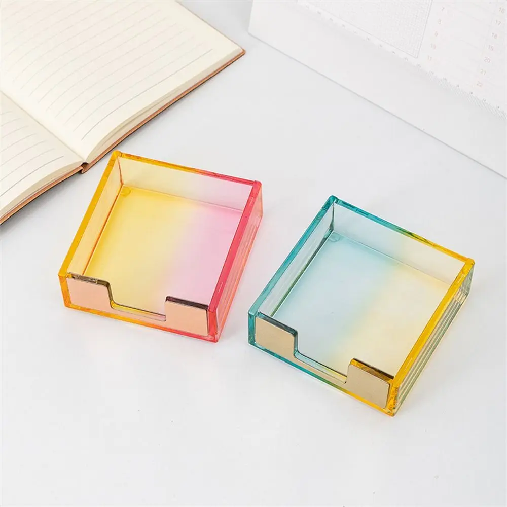 Imagem -05 - Clear Sticky Notes Box Transparente Acrílico Notepads Organizador Cubo Memo Pad Titular Material de Escritório Home Decor Sheets