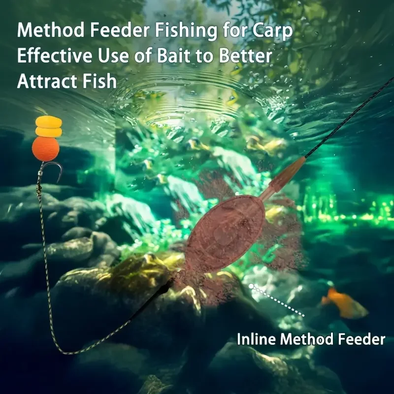 1pc/3pcs Zinc Alloy Method Feeder with Leadcore Lines - 20g/30g/40g/50g Weights, Multi-Color Options for Ice Fishing, Stillwater view 3