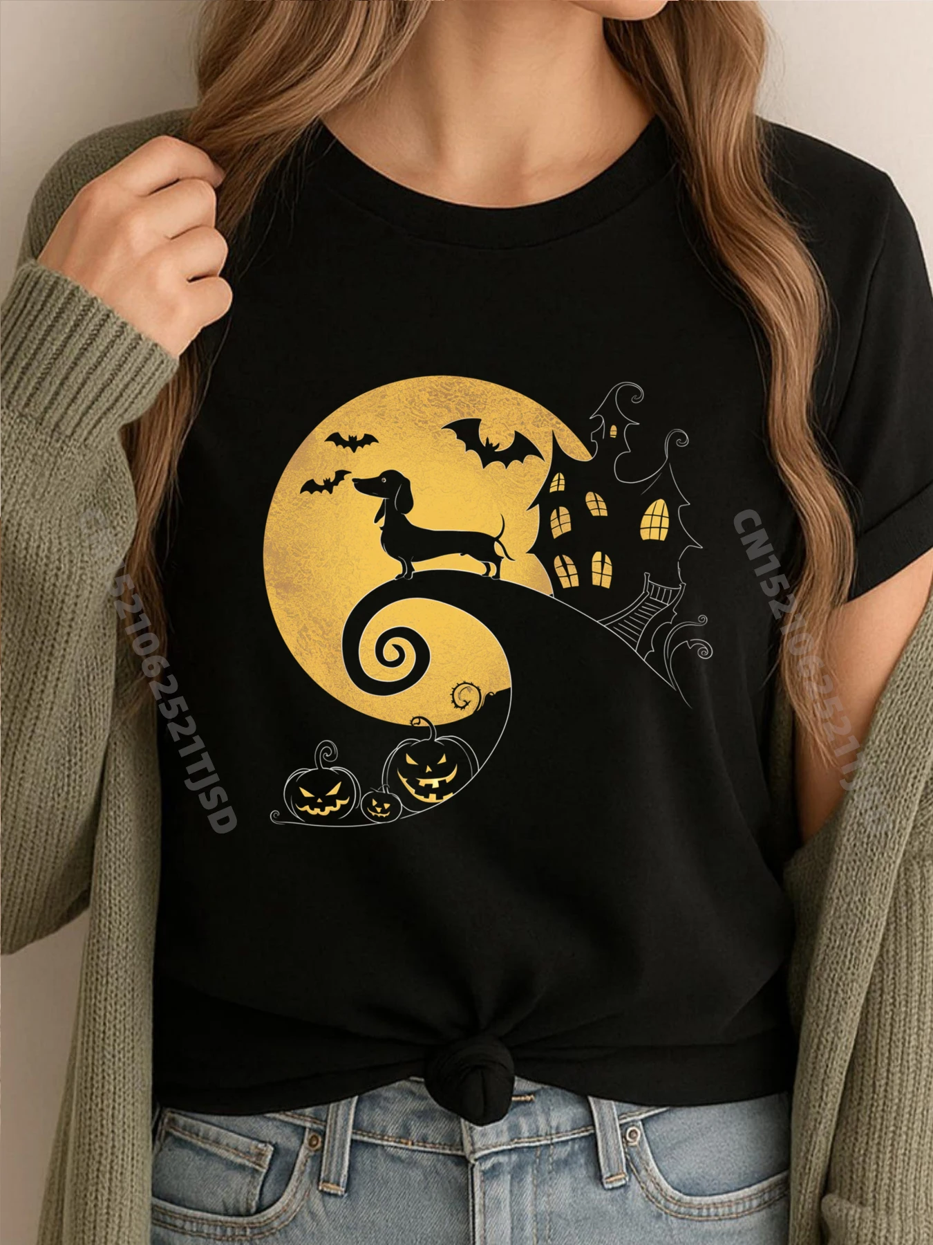 

Хэллоуин такса Weenie Wiener Moonshine колбаса собака забавные футболки футболка с принтом