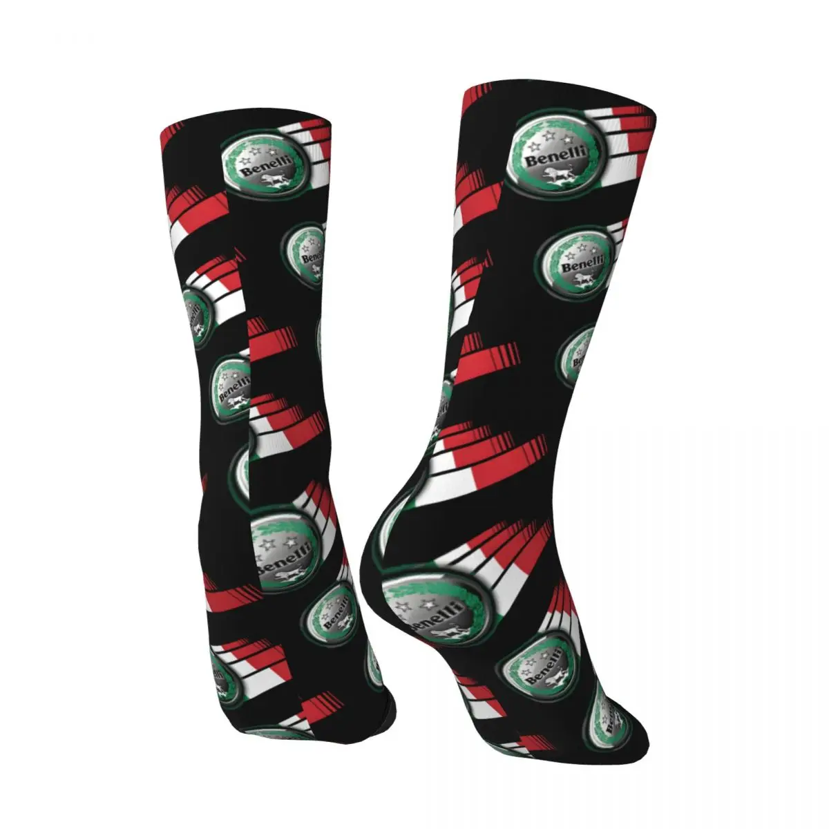 Crazy compression Handsame Sock for Men Vintage Benelli Seamless Pattern Crew Sock Novelty