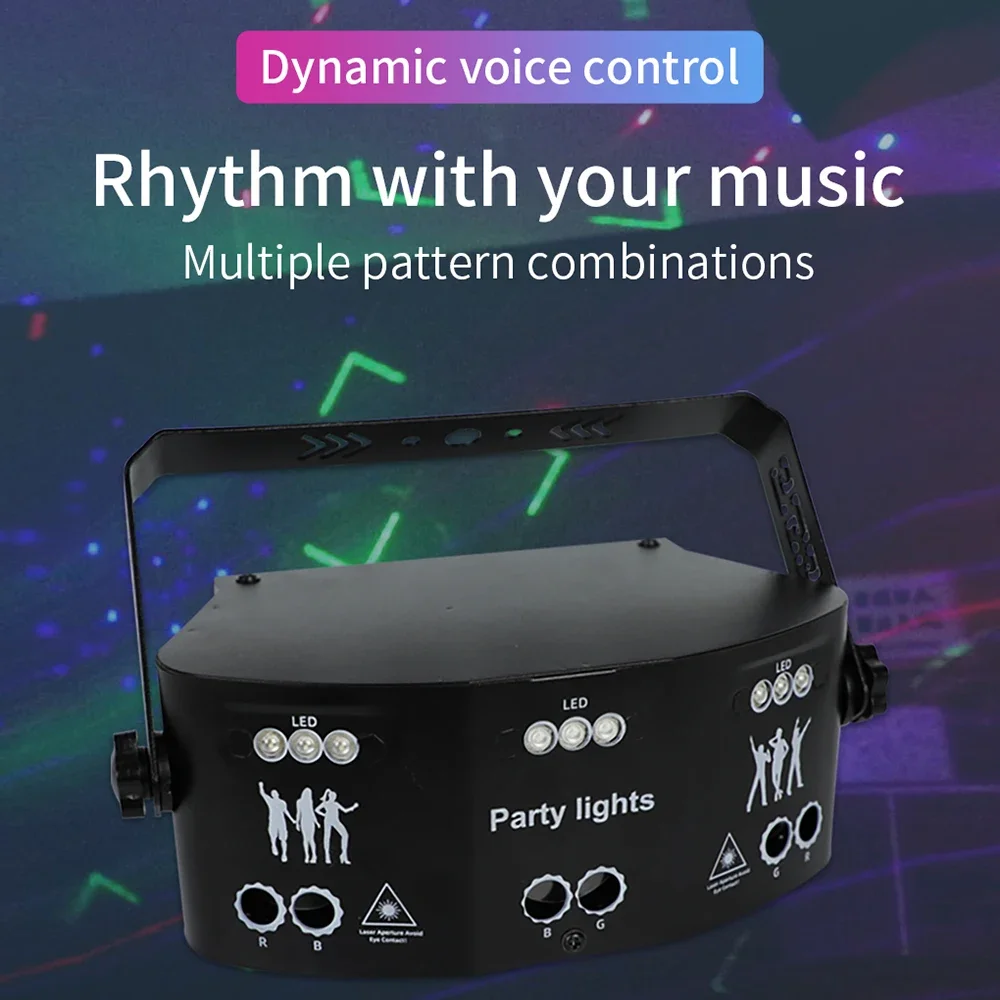 RGB Stage Light with DMX512 Voice Control Adjustable Speed 12W LED 10m Irradiation Ideal for Party Atmosphere&Romantic Lighting