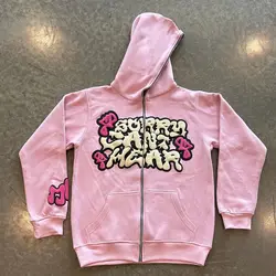 Y2k Harajuku Jacket Letter Print Coat Women Men Jackets Zip Hooded Sweatshirt Oversized Long-sleeved Zipper Top Casual Hoodies