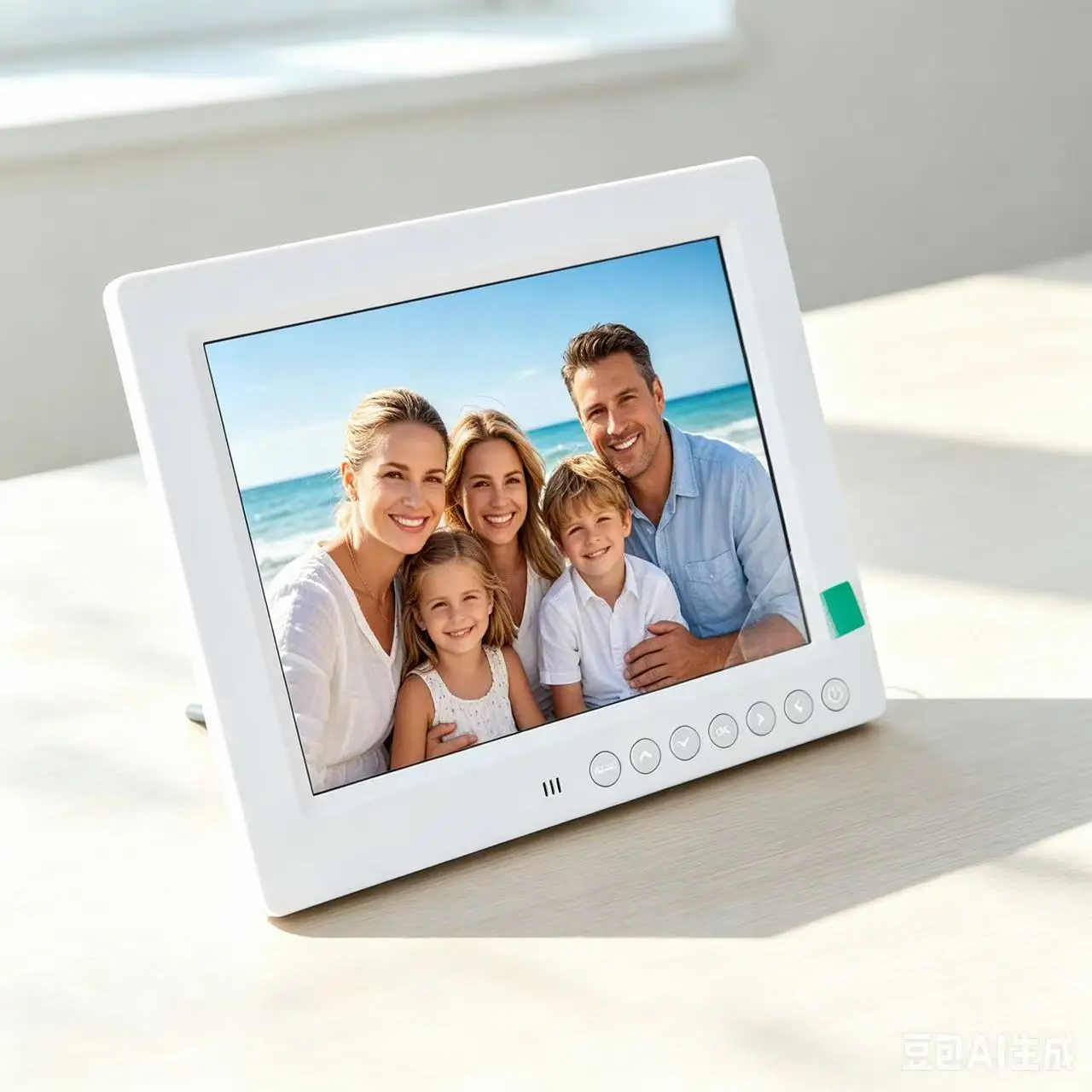 8-Inch Digital Photo Frame Clock Gift ABS Plastic, Multi-Format Audio & Video Support Holiday Keepsake