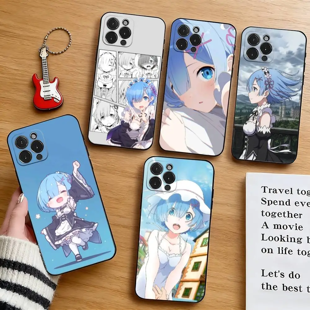 R-Re0 R-Rem Phone Case For iPhone 17,16,15,14,13,12,11 Plus,Pro Max,XS,Soft Silicone Black Cover